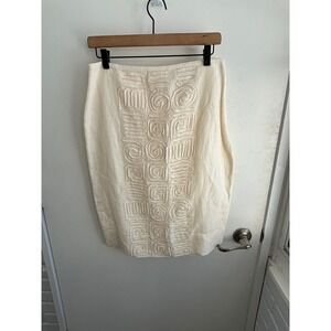Max Azria Collection Runway Silk Linen Blend Pencil Skirt Size‎ 6 vintage chic